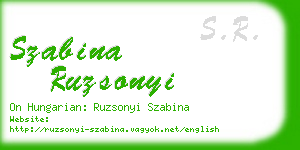 szabina ruzsonyi business card